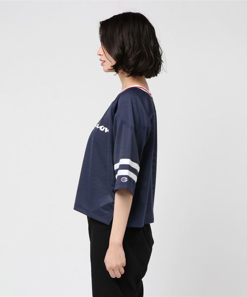 Champion（チャンピオン）の「チャンピオン MESH FOOTBALL SHIRT（Tシャツ/カットソー・レディース・ネイビー/ホワイト・M/L）」の3枚目の写真