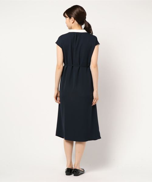 La TOTALITE（ラトータリテ）の「ラウンドバイカラーワンピース【手洗い可能】◆（ワンピース・レディース・ベージュ/ネイビー・FREE）」の20枚目の写真