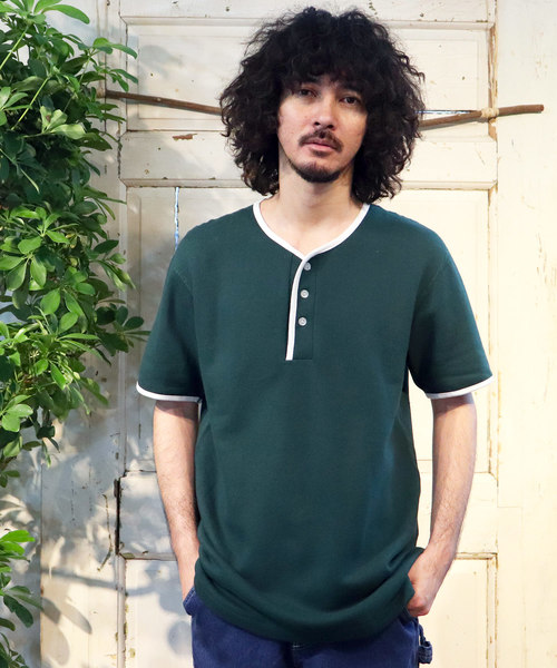 ∴【 HealthKnit / ヘルスニット 】スウェット半袖ヘンリー 3201 SIP（Tシャツ/カットソー）｜Healthknit（ヘルスニット）