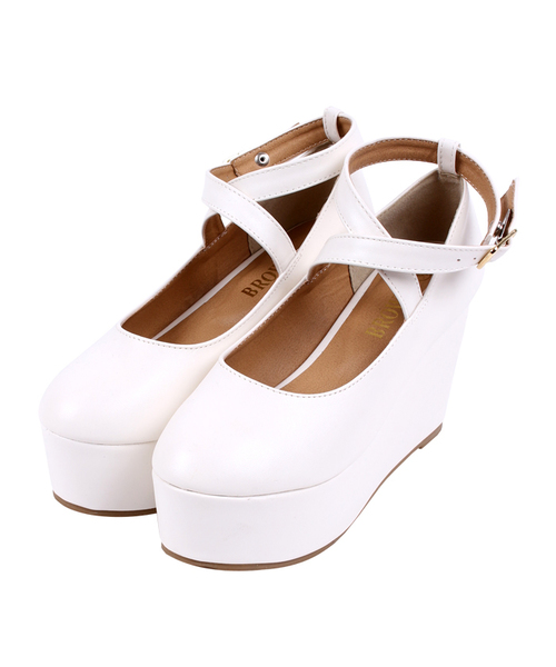 WEGO(ウィゴー)の「WEGO/クロスパンプス(パンプス・レディース・ホワイト/ブラック/サックスブルー/パープル・24.5cm/23.5cm)」の12枚目の写真