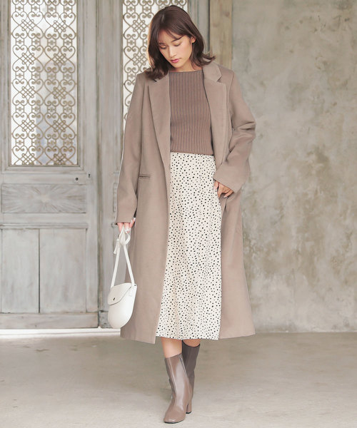 KOBE LETTUCE（コウベレタス）の「［ミディアム/ロング丈］シンプルチェスターコート（チェスターコート・レディース・グリーン系その他2/グリーン系その他4/ベージュ系その他/パープル系その他/グレー系その他2/ラベンダー/ブラック系その他/グレー系その他/ライトグレー/ブラック/ベージュ/チャコールグレー/ブルー系その他/グリーン系その他3/ブルー/グリーン系その他・L/MEDIUM/LARGE/M）」の9枚目の写真