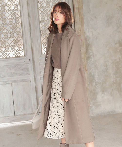 KOBE LETTUCE（コウベレタス）の「［ミディアム/ロング丈］シンプルチェスターコート（チェスターコート・レディース・グリーン系その他2/グリーン系その他4/ベージュ系その他/パープル系その他/グレー系その他2/ラベンダー/ブラック系その他/グレー系その他/ライトグレー/ブラック/ベージュ/チャコールグレー/ブルー系その他/グリーン系その他3/ブルー/グリーン系その他・L/MEDIUM/LARGE/M）」の21枚目の写真