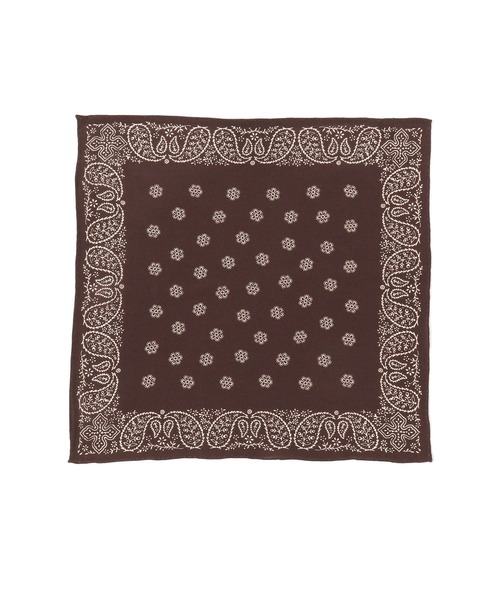 BEAMS F（ビームスエフ）の「JOHN COMFORT / 小紋柄 + リーフ チーフ（バンダナ/スカーフ・メンズ・ネイビー/ブラック/ブラウン/ワイン・ONE SIZE）」の2枚目の写真