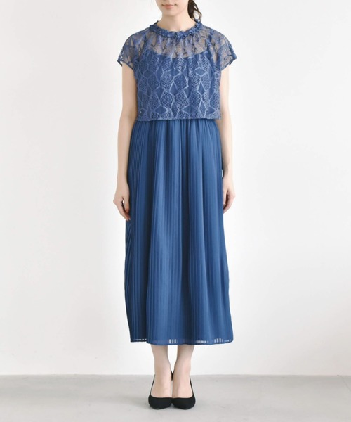 kaene プリーツドレス kaene（カエン）の「レース×プリーツワンピース（ドレス）」 - WEAR