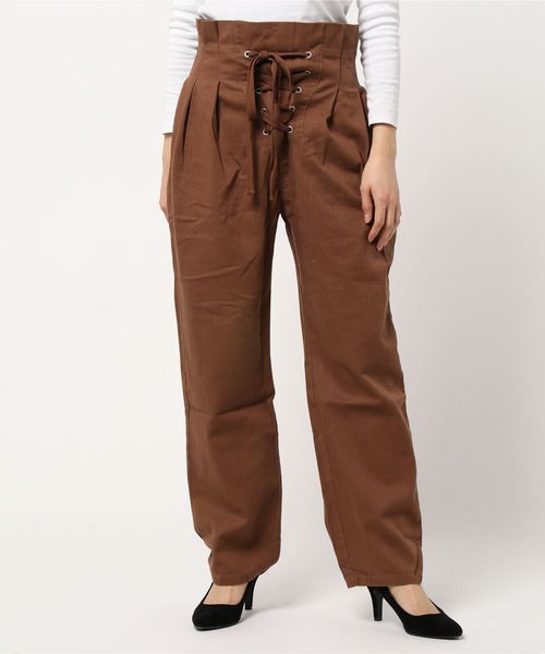STYLEBLOCK（スタイルブロック）の「起毛レースアップパンツ（その他パンツ・レディース・ライトグレー/ブラウン/アイボリー/ベージュ・M）」の3枚目の写真