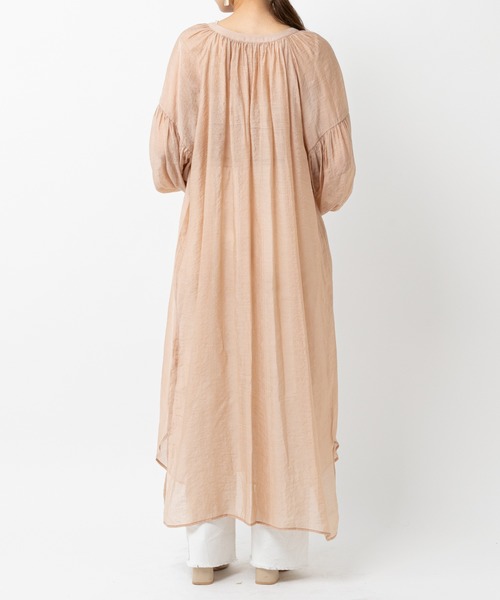 mystic（ミスティック）の「シアーシャツワンピース（シャツワンピース・レディース・ピンク/ベージュ/ホワイト・FREE）」の5枚目の写真