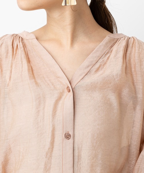 mystic（ミスティック）の「シアーシャツワンピース（シャツワンピース・レディース・ピンク/ベージュ/ホワイト・FREE）」の6枚目の写真