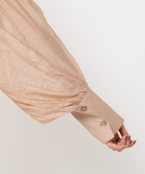 mystic（ミスティック）の「シアーシャツワンピース（シャツワンピース・レディース・ピンク/ベージュ/ホワイト・FREE）」の7枚目の写真