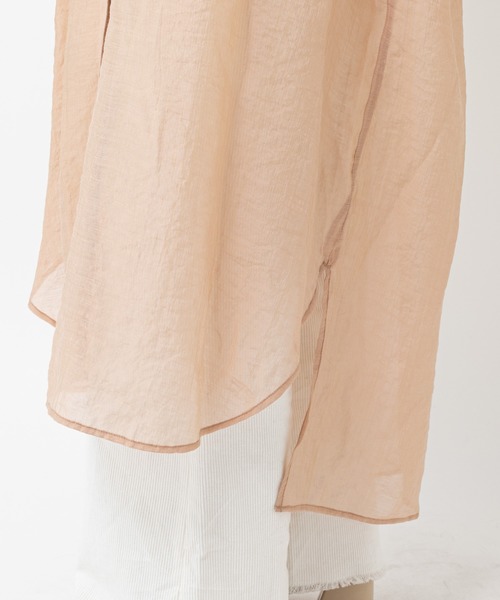 mystic（ミスティック）の「シアーシャツワンピース（シャツワンピース・レディース・ピンク/ベージュ/ホワイト・FREE）」の8枚目の写真