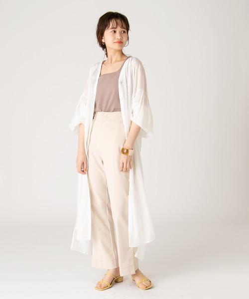 mystic（ミスティック）の「シアーシャツワンピース（シャツワンピース・レディース・ピンク/ベージュ/ホワイト・FREE）」の9枚目の写真