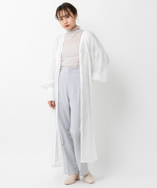 mystic（ミスティック）の「シアーシャツワンピース（シャツワンピース・レディース・ピンク/ベージュ/ホワイト・FREE）」の14枚目の写真