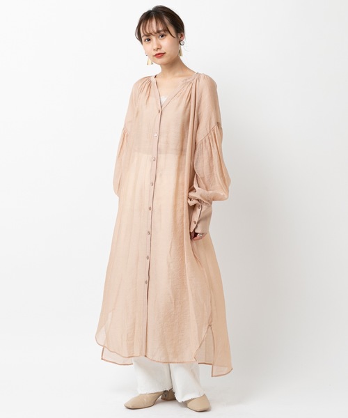 mystic（ミスティック）の「シアーシャツワンピース（シャツワンピース