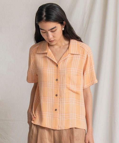 MAISON SPECIAL S セットアップ　ベージュ チェックオープンカラーシャツ【MAISON SPECIAL/メゾン