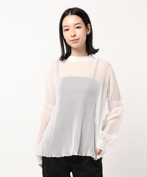 KOBE LETTUCE（コウベレタス）の「プリーツ袖シャーリングシアーブラウス（シャツ/ブラウス・レディース・ベージュ/ブラック/ピンク/オフホワイト・FREE）」の14枚目の写真