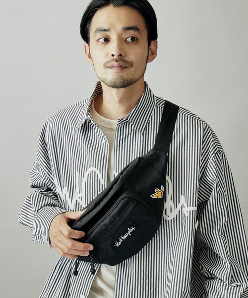 Mark Gonzales(マーク・ゴンザレス)の「Mark Gonzales/マークゴンザレス ウエストバッグ(ボディバッグ/ウエストポーチ・メンズ・ブラック×ホワイト/ブラック系その他/ブラック×ライム/ブラック×ピンク・FREE)」の2枚目の写真