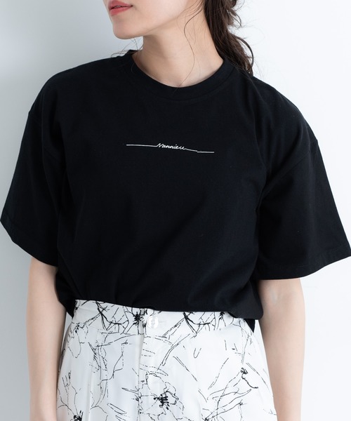 VANNIE U(ヴァニーユー)の「ラインロゴTee(Tシャツ/カットソー・レディース・ホワイト/ブラック/ベージュ・FREE)」の14枚目の写真