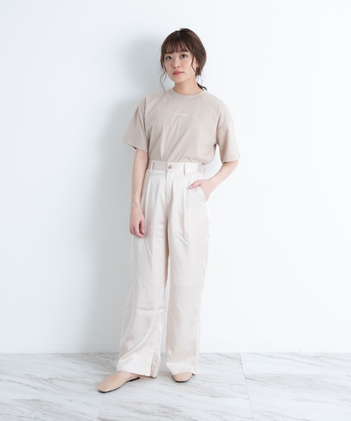 VANNIE U(ヴァニーユー)の「ラインロゴTee(Tシャツ/カットソー・レディース・ホワイト/ブラック/ベージュ・FREE)」の10枚目の写真