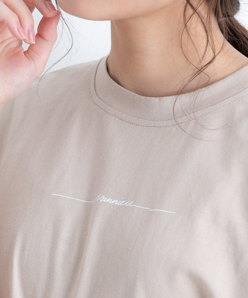 VANNIE U(ヴァニーユー)の「ラインロゴTee(Tシャツ/カットソー・レディース・ホワイト/ブラック/ベージュ・FREE)」の6枚目の写真