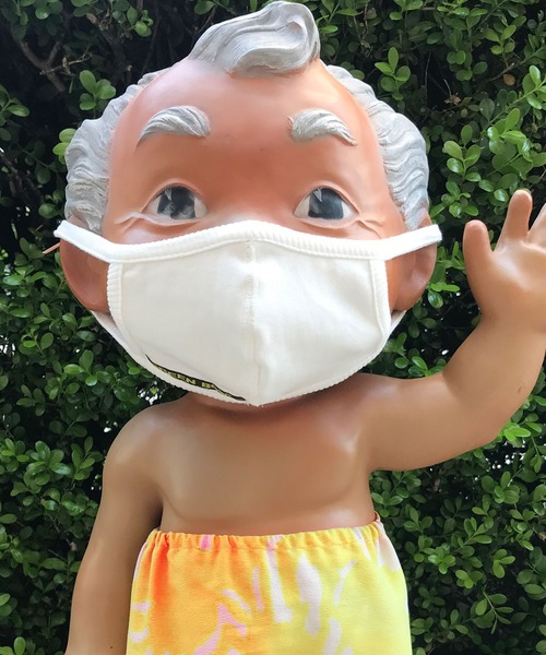 GREEN BOWL(グリーンボウル)の「【日本製】GREEN BOWL Sweat Face Mask /グリーンボウル スウェット フェイス マスク(マスク・メンズ・オフホワイト/オートミール/杢グレー/スミクロ/グレー・FREE)」の2枚目の写真