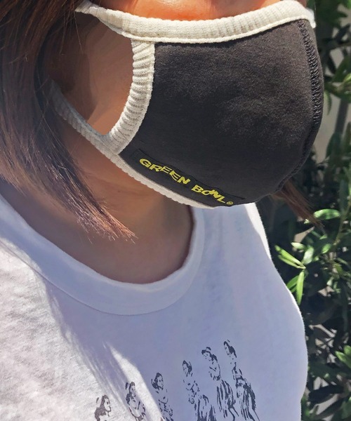 GREEN BOWL(グリーンボウル)の「【日本製】GREEN BOWL Sweat Face Mask /グリーンボウル スウェット フェイス マスク(マスク・メンズ・オフホワイト/オートミール/杢グレー/スミクロ/グレー・FREE)」の10枚目の写真