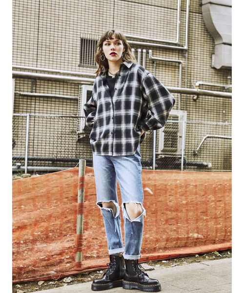 jouetie（ジュエティ）の「アシメレイヤードシャツ（シャツ/ブラウス・レディース・ブラック/ブラウン/レッド/ブルー・MEDIUM）」の14枚目の写真