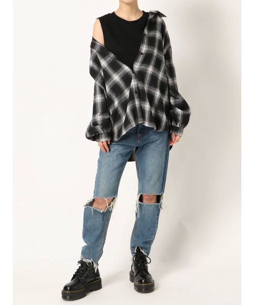 jouetie（ジュエティ）の「アシメレイヤードシャツ（シャツ/ブラウス・レディース・ブラック/ブラウン/レッド/ブルー・MEDIUM）」の19枚目の写真