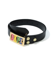 BAPE ロゴベルト ネイビー A BATHING APE（アベイシングエイプ）の「BAPE LOGO BELT L