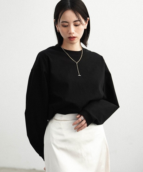 EXTRA FINE COTTON SIDE SLIT BASIC L/S（Tシャツ/カットソー