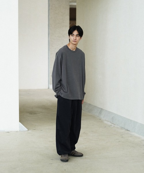 EXTRA FINE COTTON SIDE SLIT BASIC L/S（Tシャツ/カットソー