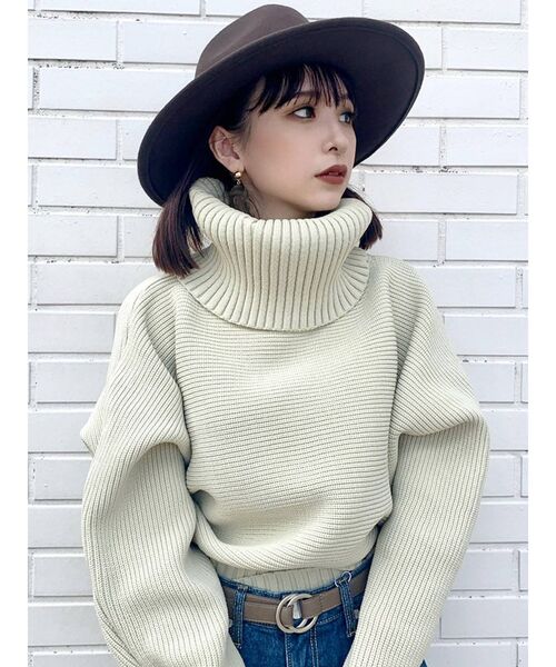 MURUA（ムルーア）の「BIGタートルニットプルオーバー（ニット