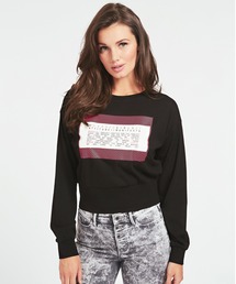 Guess | Chrissy Placed Print Crew-Neck L/S Tee(Tシャツ/カットソー)