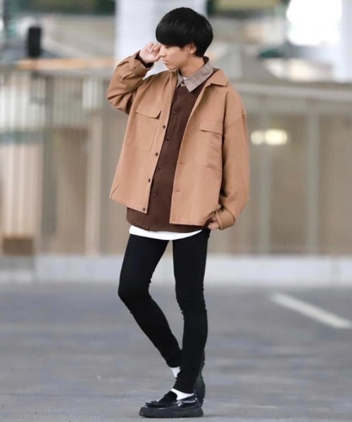 MinoriTY(マイノリティ)の「【MinoriTY × ファッションインフルエンサー こーせ】切替クレリックシャツジャケット(ブルゾン・メンズ・ブラウン系その他/ブラウン系その他2・M/L)」の6枚目の写真