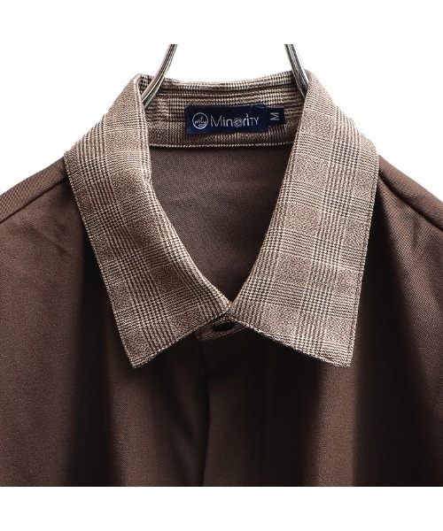 MinoriTY(マイノリティ)の「【MinoriTY × ファッションインフルエンサー こーせ】切替クレリックシャツジャケット(ブルゾン・メンズ・ブラウン系その他/ブラウン系その他2・M/L)」の11枚目の写真