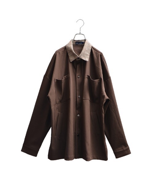 MinoriTY(マイノリティ)の「【MinoriTY × ファッションインフルエンサー こーせ】切替クレリックシャツジャケット(ブルゾン・メンズ・ブラウン系その他/ブラウン系その他2・M/L)」の8枚目の写真