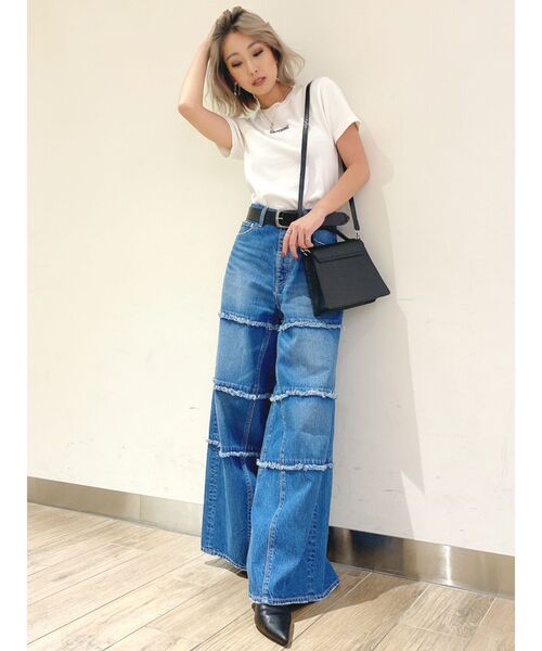 GYDA（ジェイダ）の「フリンジワイドデニムパンツ（デニムパンツ・レディース・オフホワイト/ブルー・SMALL/MEDIUM）」の7枚目の写真