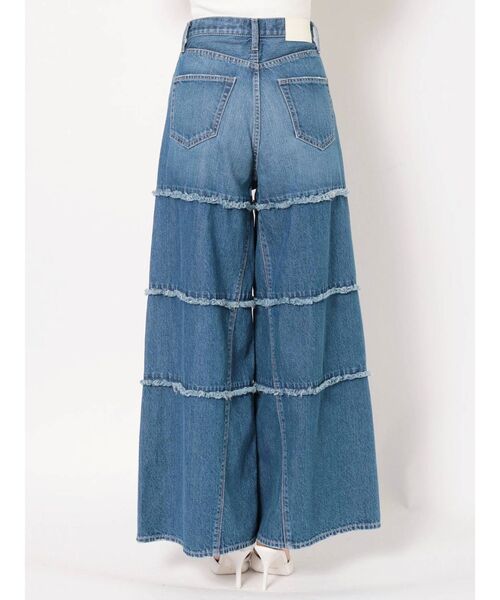 GYDA（ジェイダ）の「フリンジワイドデニムパンツ（デニムパンツ・レディース・オフホワイト/ブルー・SMALL/MEDIUM）」の11枚目の写真