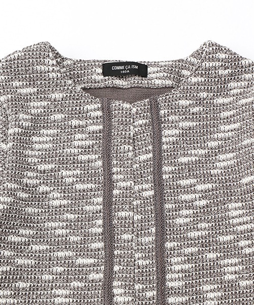COMME CA ISM（コムサイズム）の「ジャージーツィード ボレロ カーディガン(140-160サイズ)（ノーカラージャケット・キッズ・グレー/アイボリー・140cm/150cm/160cm）」の4枚目の写真