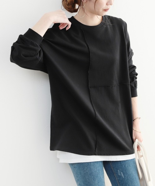 reca（レカ）の「アンバランス切り替えカットソー（Tシャツ/カットソー・レディース・グレー/ブラック/アイボリー・FREE）」の12枚目の写真