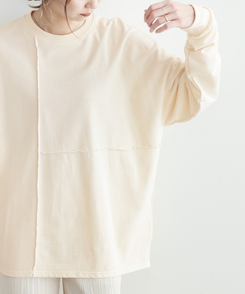 reca（レカ）の「アンバランス切り替えカットソー（Tシャツ/カットソー・レディース・グレー/ブラック/アイボリー・FREE）」の13枚目の写真