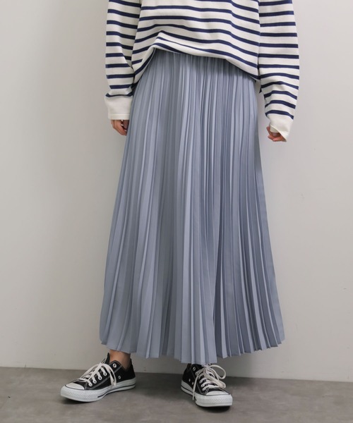 AMERICAN HOLIC（アメリカンホリック）の「マルチプリーツロングスカート　＊●（スカート・レディース・オフホワイト/サックスブルー/その他/モカ/ライトピンク・FREE）」の3枚目の写真