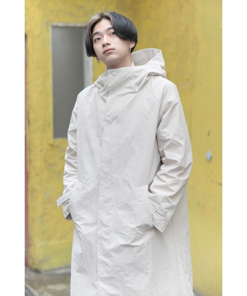 CREARE -LINO-（クレアーレリノ）の「オーバーサイズ フード付きロングコート（モッズコート・メンズ・ブラック/オフホワイト/カーキ・M/L）」の7枚目の写真