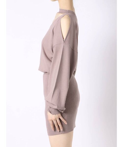 GYDA（ジェイダ）の「ショルダーオープン2WAYチョーカーKT OP（ワンピース・レディース・アイボリー/ブラック/ピンク・FREE）」の12枚目の写真