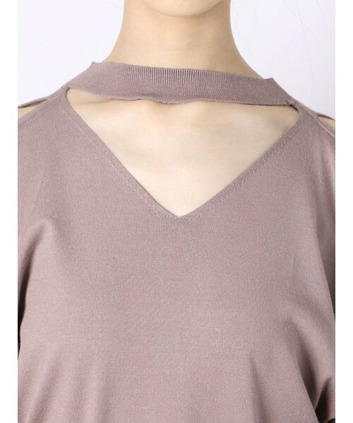 GYDA（ジェイダ）の「ショルダーオープン2WAYチョーカーKT OP（ワンピース・レディース・アイボリー/ブラック/ピンク・FREE）」の14枚目の写真