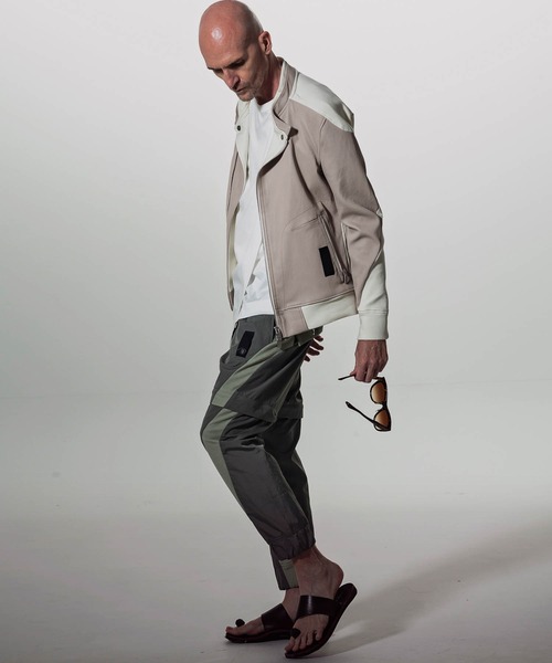 C DIEM ストレッチシープレザーコンビジャケット C DIEM ストレッチシープレザーコンビジャケット