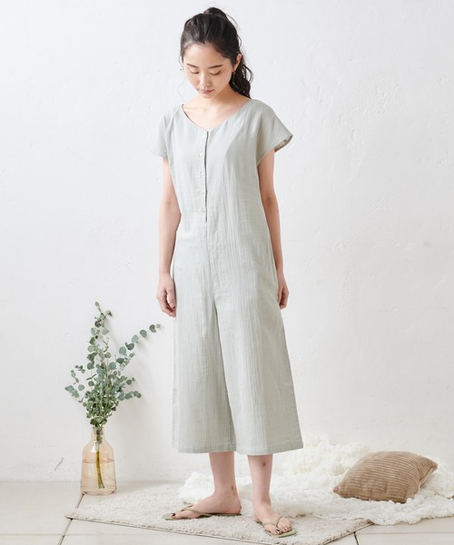 オーガニックコットンwガーゼオールインワン ルームウェア パジャマ Territoire テリトワール のファッション通販 Zozotown