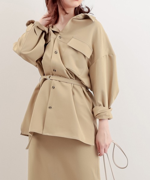 natural couture(ナチュラルクチュール)の「きれいカラーおしゃれCPOジャケット(その他アウター・レディース・ベージュ/イエロー/アイボリー・FREE)」の3枚目の写真
