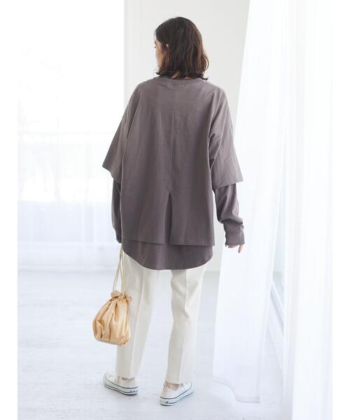 Sugar spoon(シュガースプーン)の「・SUGAR SPOON SET2点Tシャツ&ロンT*(Tシャツ/カットソー・レディース・ブルー/オフホワイト/チャコールグレー/オレンジ・FREE)」の11枚目の写真