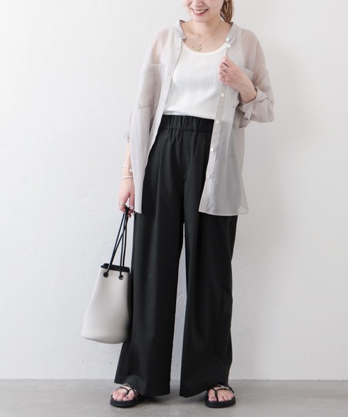 JOURNAL STANDARD（ジャーナルスタンダード）の「ファインクロスイージーワイドパンツ◆（その他パンツ・レディース・ブラック/イエロー/ベージュ・38/36）」の2枚目の写真