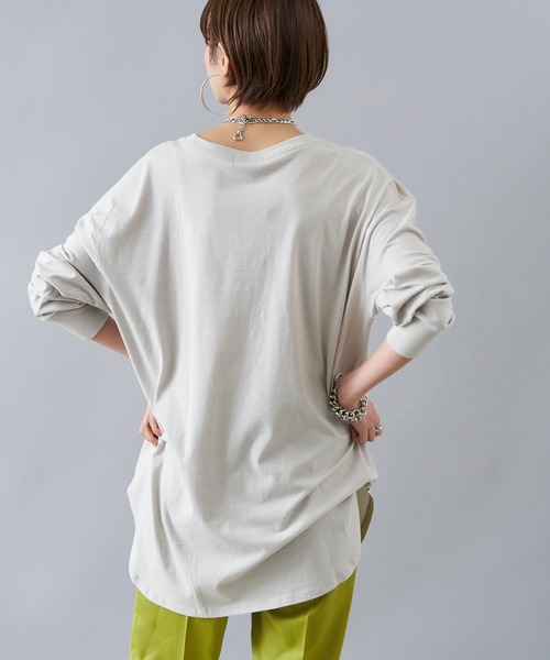 DouDou(ドゥドゥ)の「BIG T(Tシャツ/カットソー・レディース・ブラック/オフホワイト/ライトベージュ・FREE)」の3枚目の写真