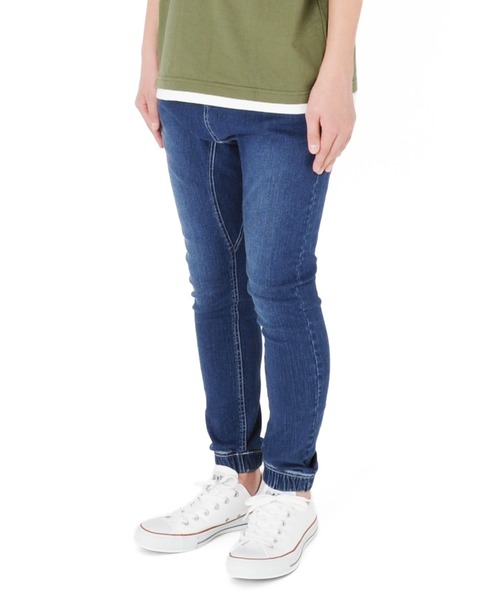 GLAZOS（グラソス）の「[テーパード]接触冷感デニム・ジョガーアンクルパンツ（デニムパンツ・キッズ・ライトブルー/ブルー/ホワイト・130cm/170cm/140cm/160cm/150cm）」の8枚目の写真